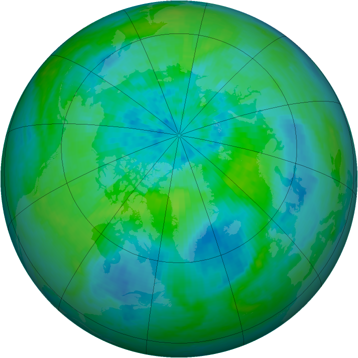 Arctic ozone map for 19 September 2003